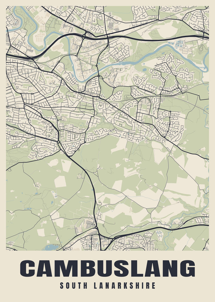Cambuslang Street Map Poster