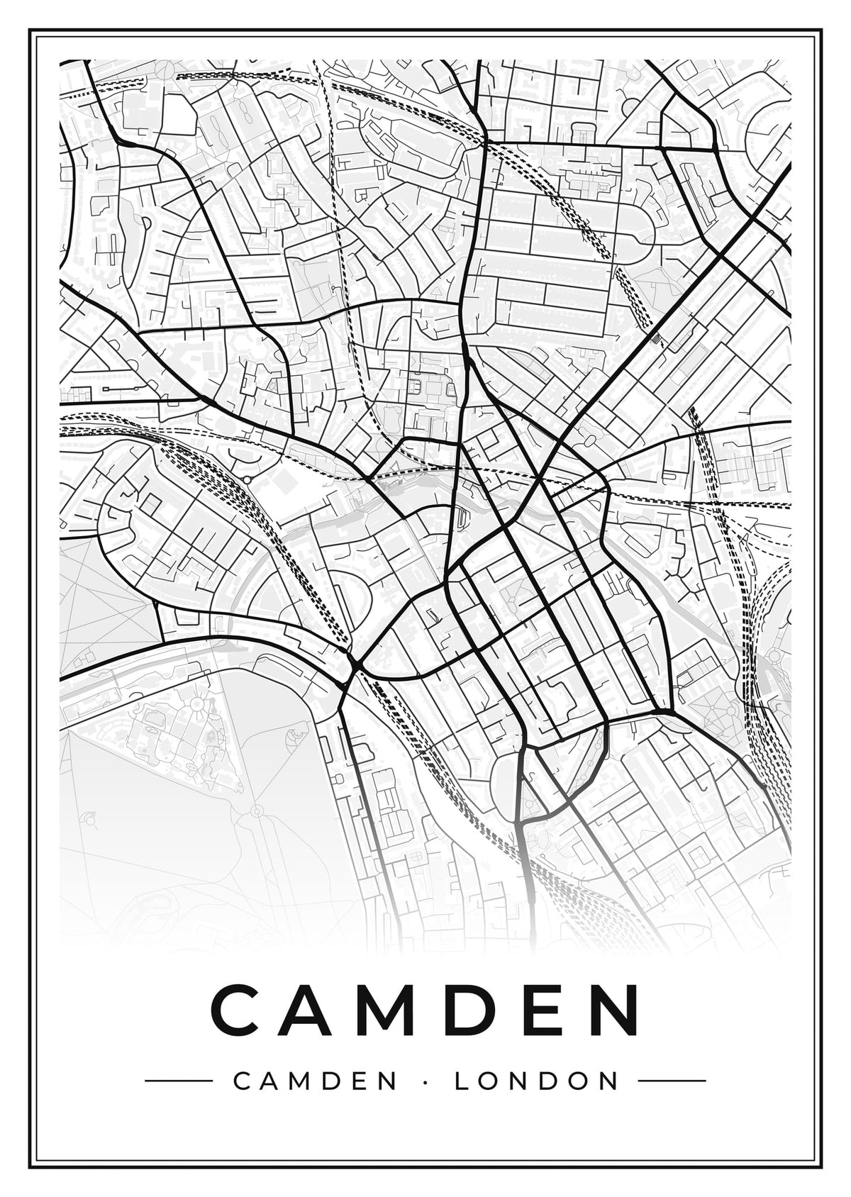 Street map poster of Camden, Camden, London