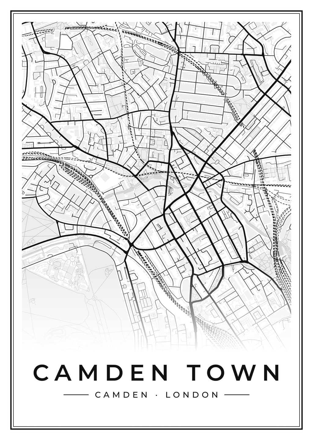Street map poster of Camden Town, Camden, London