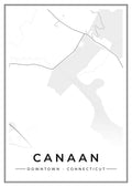 Street map poster of downtown Canaan, Connecticut