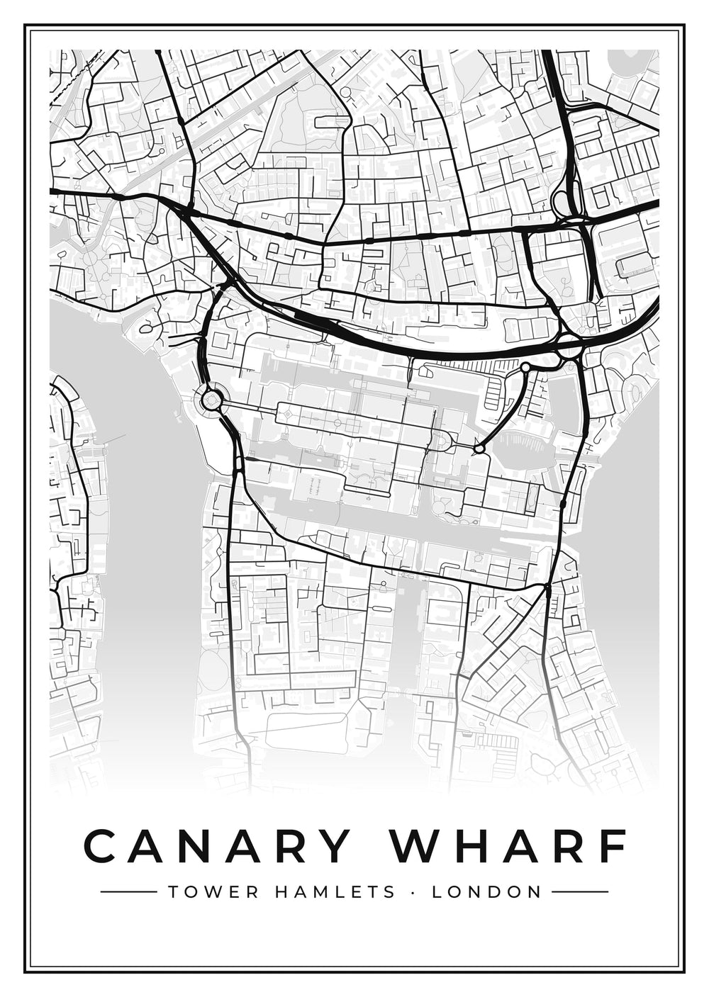 Canary Wharf Street Map Poster