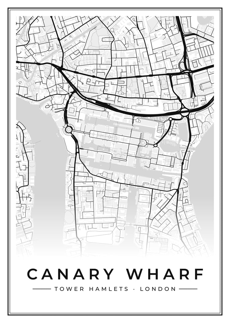 Canary Wharf Street Map Poster