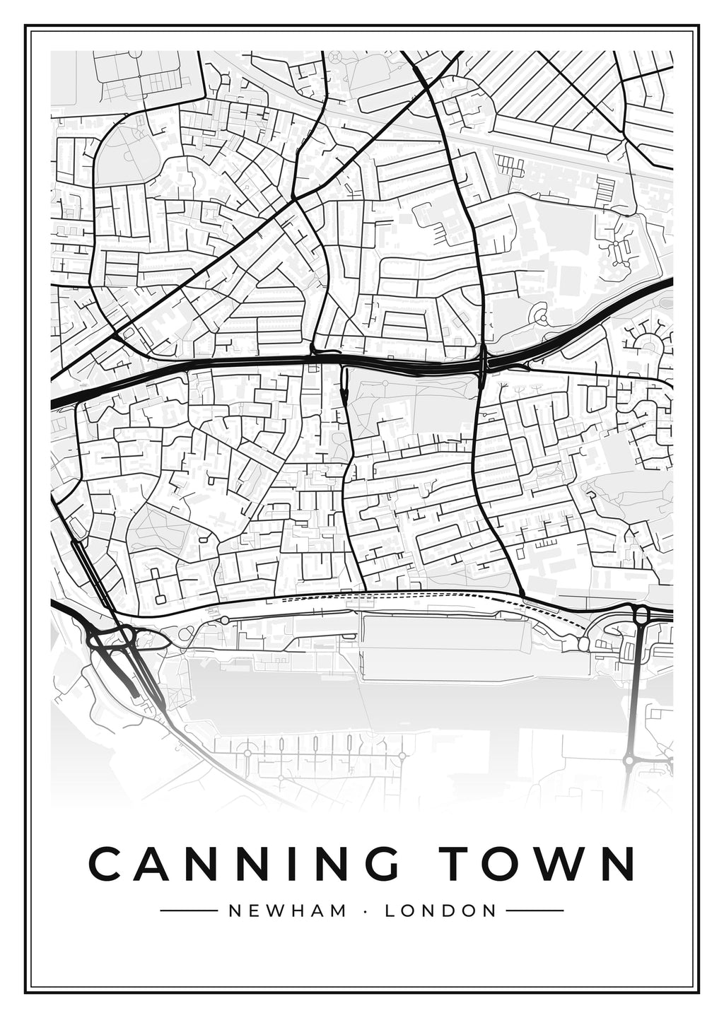 Street map poster of Canning Town, Newham, London