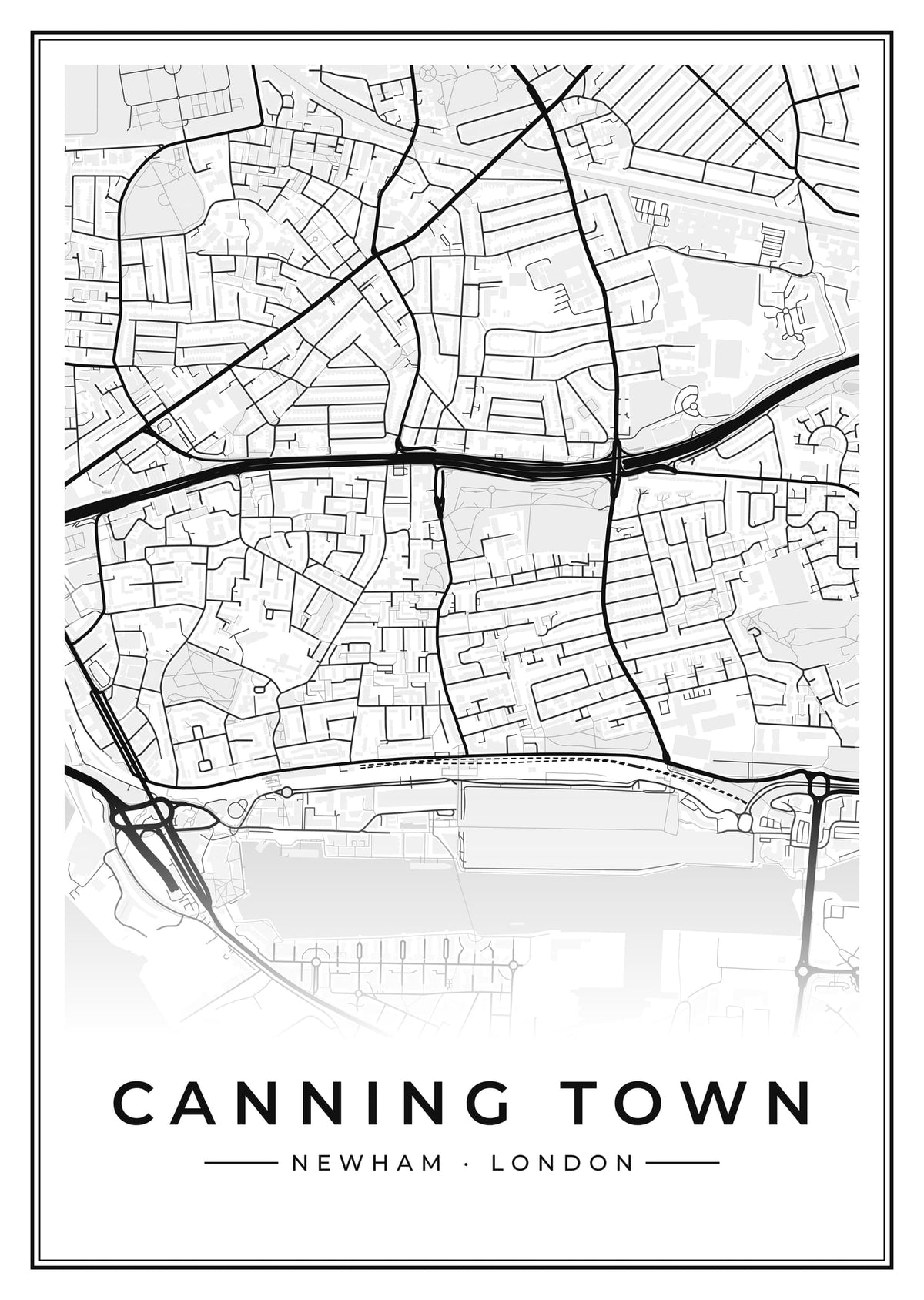 Street map poster of Canning Town, Newham, London