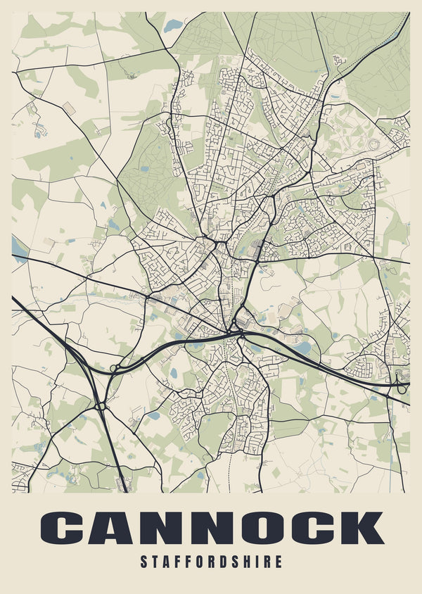 Cannock Street Map Poster