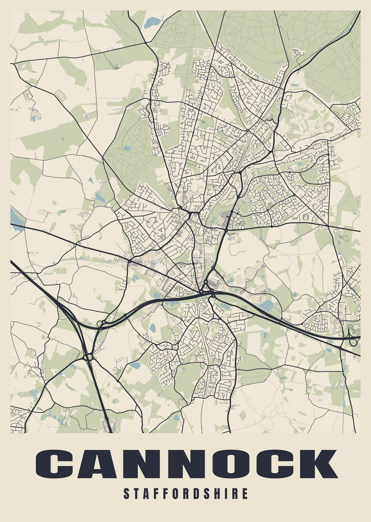 Cannock Street Map Poster