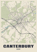 Street map poster of Canterbury, Kent
