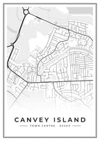 Street map poster of Canvey Island town centre, Essex