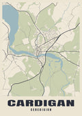 Street map poster of Cardigan, Ceredigion