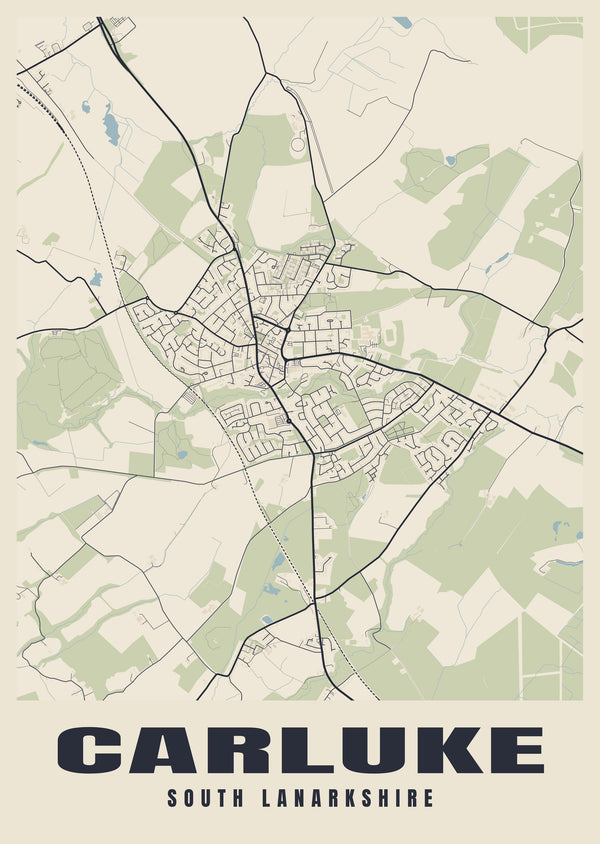 Carluke Street Map Poster