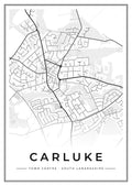 Street map poster of Carluke town centre, South Lanarkshire
