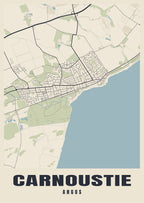 Street map poster of Carnoustie, Angus