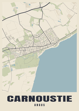 Carnoustie Street Map Poster