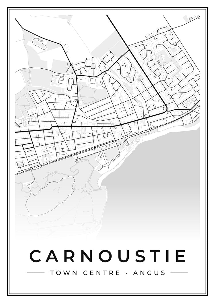 Carnoustie Town Centre Street Map Poster