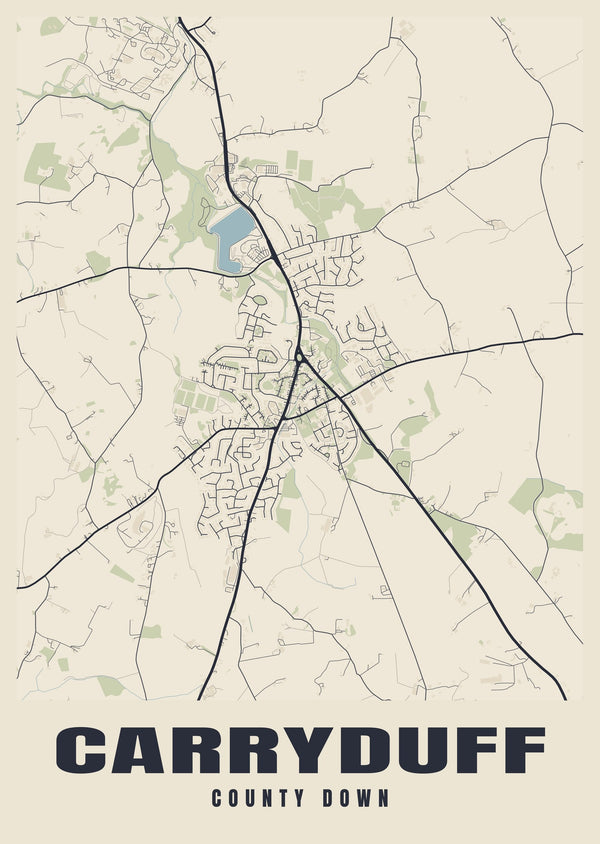 Carryduff Street Map Poster