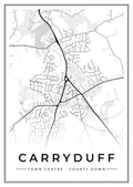 Street map poster of Carryduff town centre, County Down