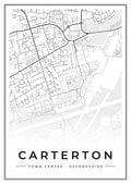 Street map poster of Carterton town centre, Oxfordshire