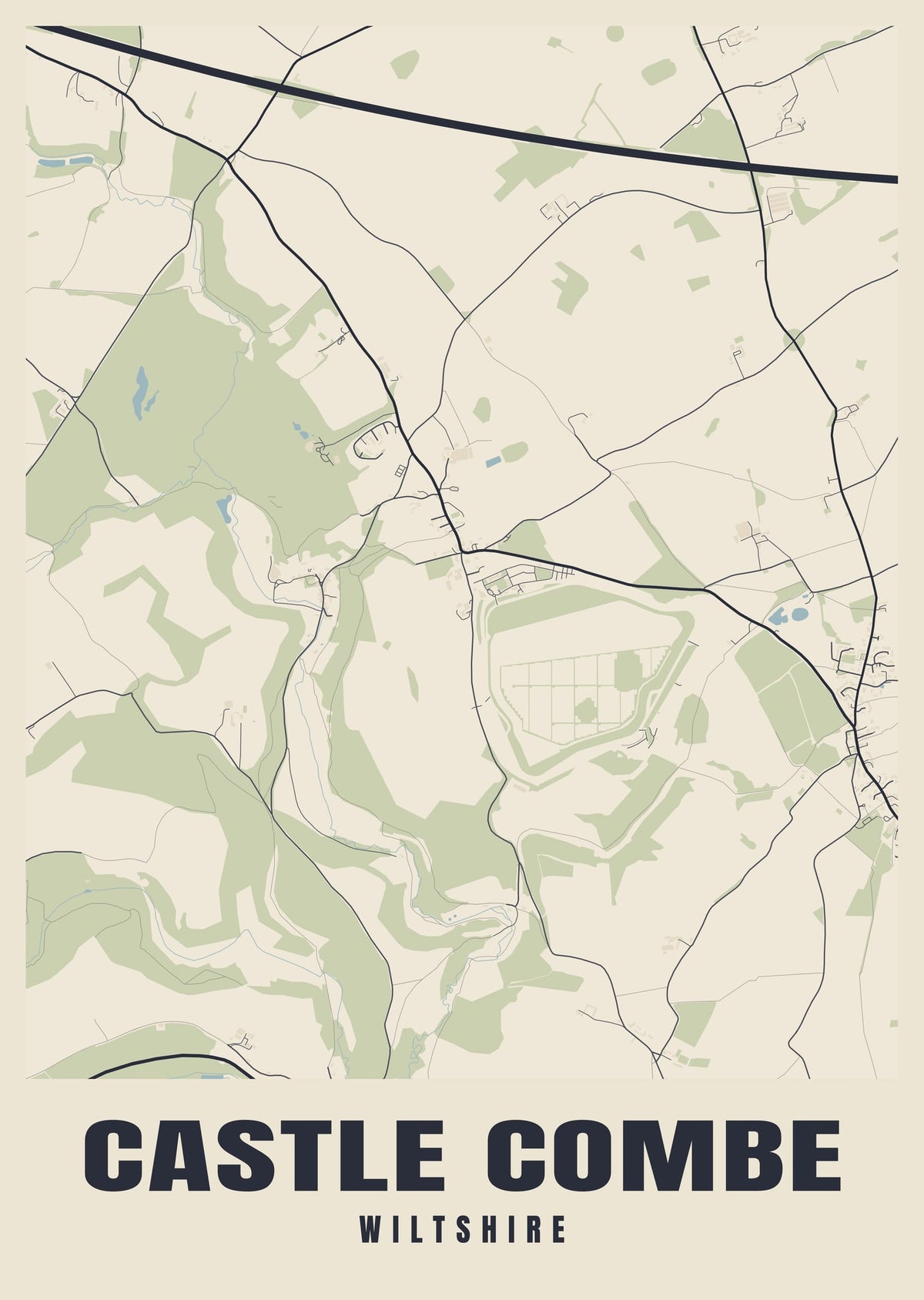 Street map poster of Castle Combe, Wiltshire