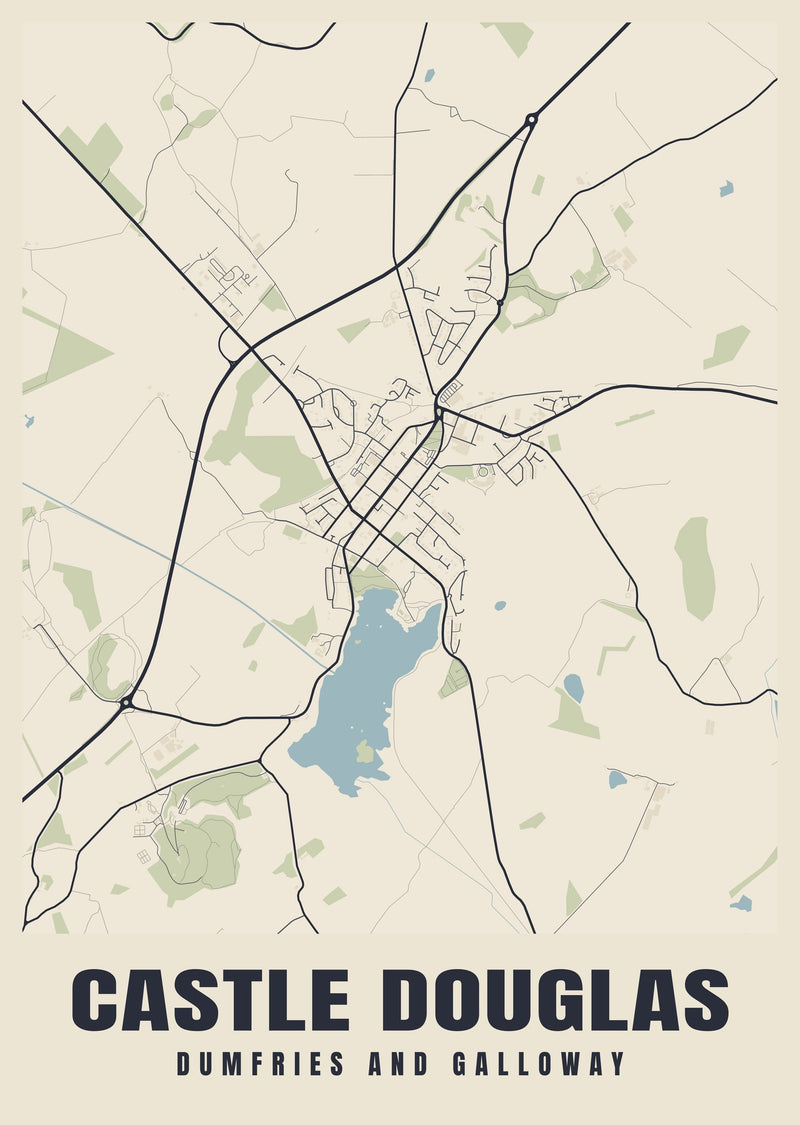 Castle Douglas Street Map Poster