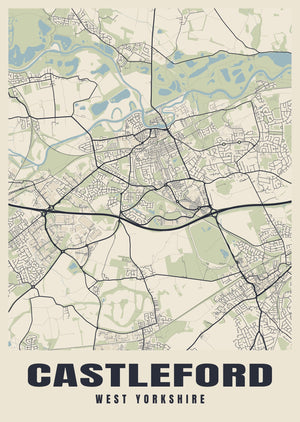 Castleford Street Map Poster
