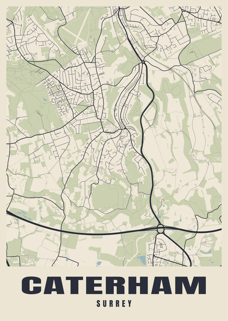 Caterham Street Map Poster
