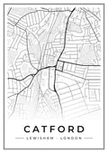 Street map poster of Catford, Lewisham, London