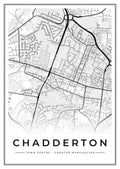 Street map poster of Chadderton town centre, Greater Manchester