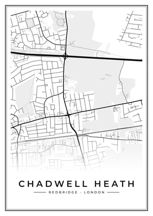 Chadwell Heath Street Map Poster