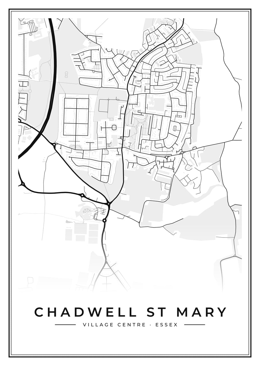 Chadwell St Mary Village Centre Street Map Poster
