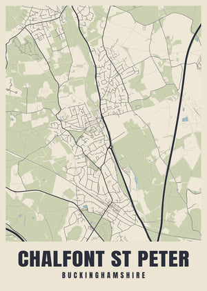 Chalfont St Peter Street Map Poster