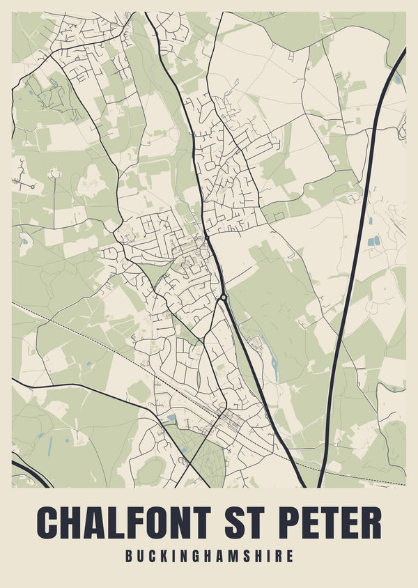 Chalfont St Peter Street Map Poster