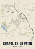 Street map poster of Chapel-en-le-Frith, Derbyshire