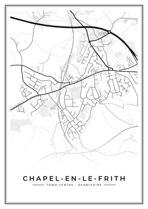 Chapel-en-le-Frith Town Centre Street Map Poster