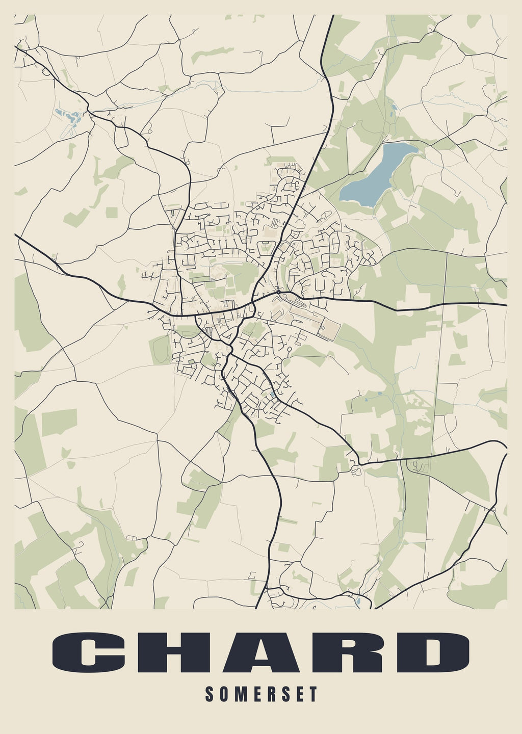 Street map poster of Chard, Somerset