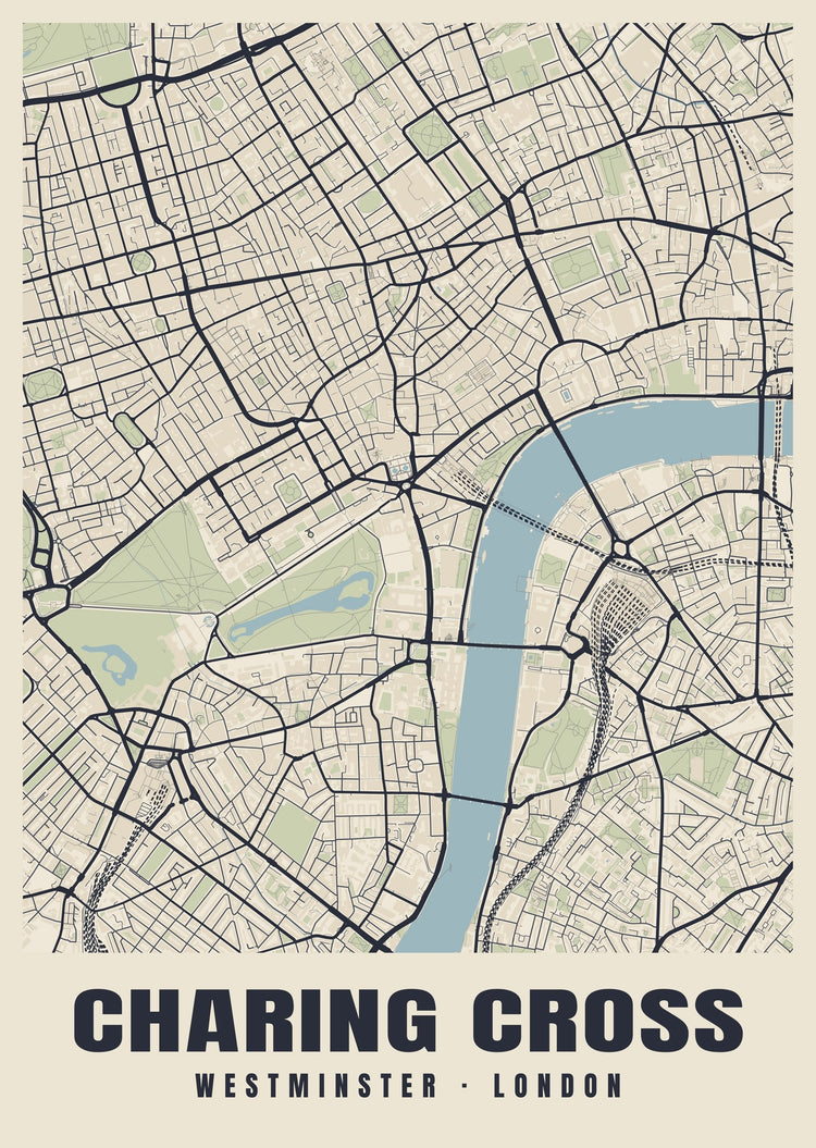 Charing Cross Heritage Street Map Poster