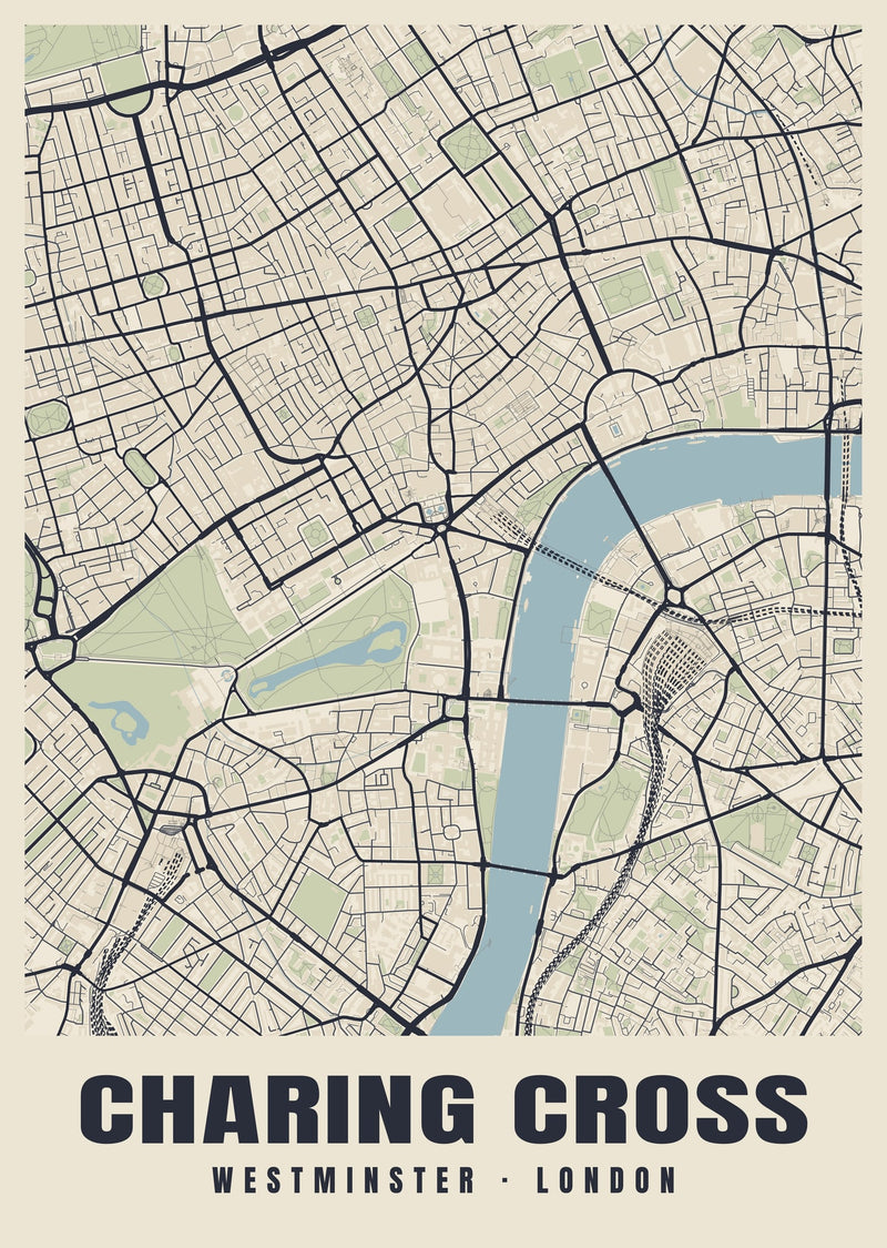 Charing Cross Heritage Street Map Poster