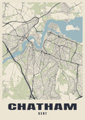Street map poster of Chatham, Kent
