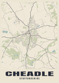 Street map poster of Cheadle, Staffordshire
