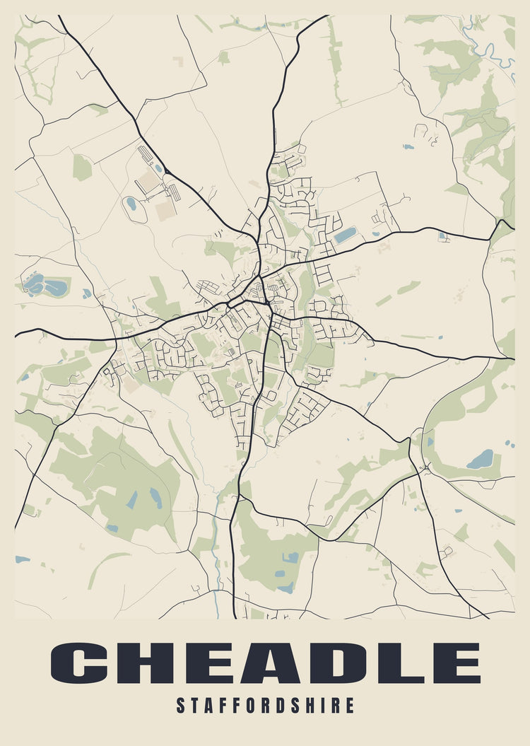 Cheadle Street Map Poster