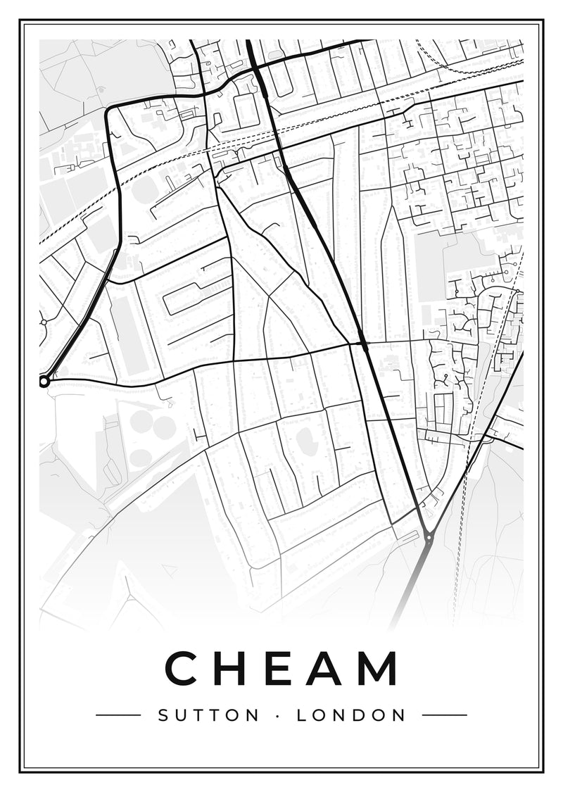 Cheam Street Map Poster