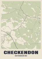 Street map poster of Checkendon, Oxfordshire