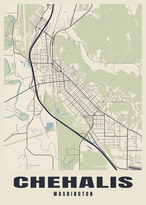 Chehalis Street Map Poster