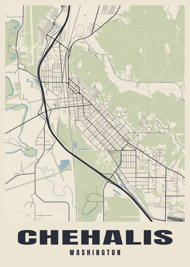 Chehalis Street Map Poster