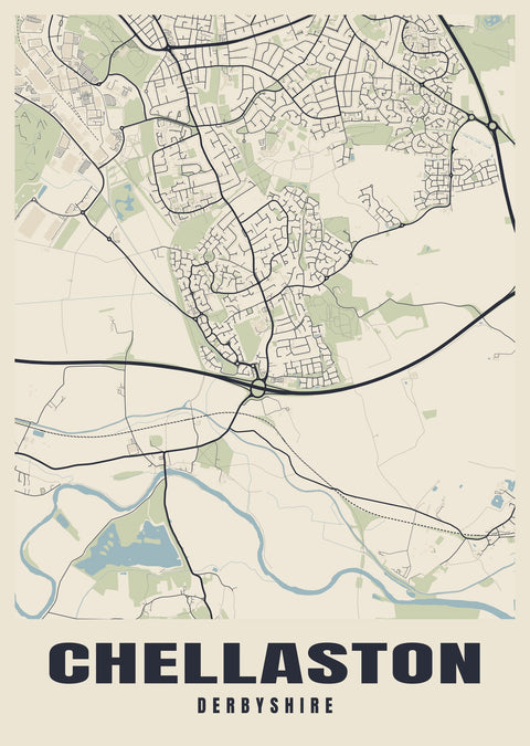 Chellaston Street Map Poster