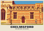 Chelmsford Cathedral poster, Retro Railway style