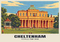 Pittville Pump Room, Cheltenham poster, Retro Railway style