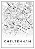 Street map poster of Cheltenham town centre, Gloucestershire