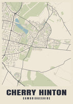 Street map poster of Cherry Hinton, Cambridgeshire