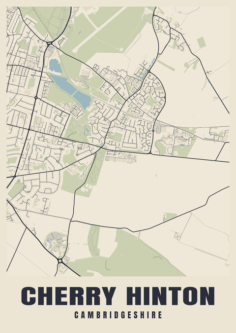 Cherry Hinton Street Map Poster