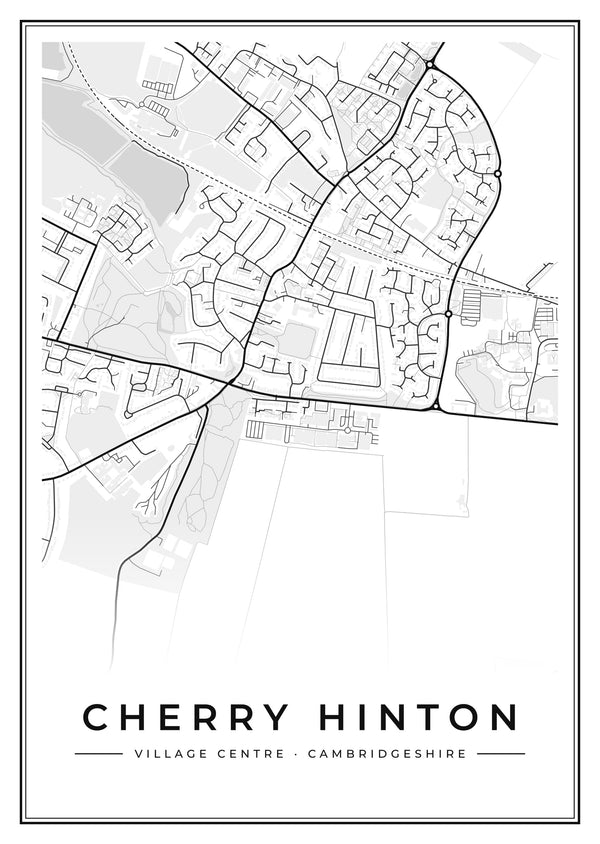 Cherry Hinton Village Centre Street Map Poster